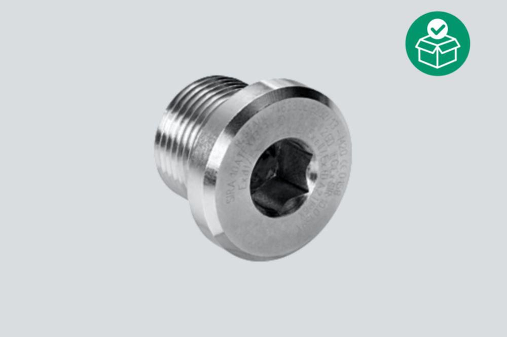 Stopping plug, M25, Hexagon socket, Packaging unit: 1, Nickel-plated brass, Zone 1/2/20/21/22