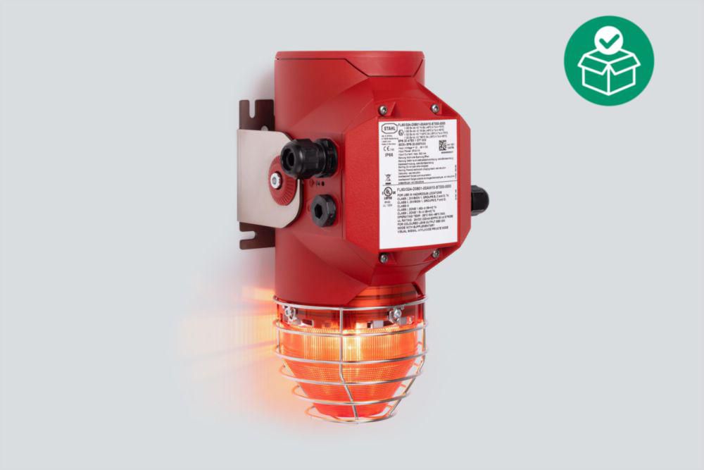 Ex Optisches Signalgerät mit Anschlussraum, LED / 5 J, ALU, Reihe FL60/3 - YODALEX 3 R. STAHL