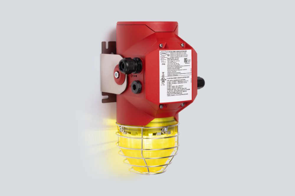 LED-Leuchte, Ex e, Linsenfarbe: Gelb, Bemessungsbetriebsspannung DC: 133 ... 272 V | 110 ... 240 V, 50 Hz / 60 Hz, Anschlussart: Push in, Anzahl der Lampen: 1, Bohrungen: 2 x M20 + 2 x M25, Geltungsbereich: Europäische Union (ATEX)/Brasilien/IECEx/United Kingdom, Zone 1/2/21/22
