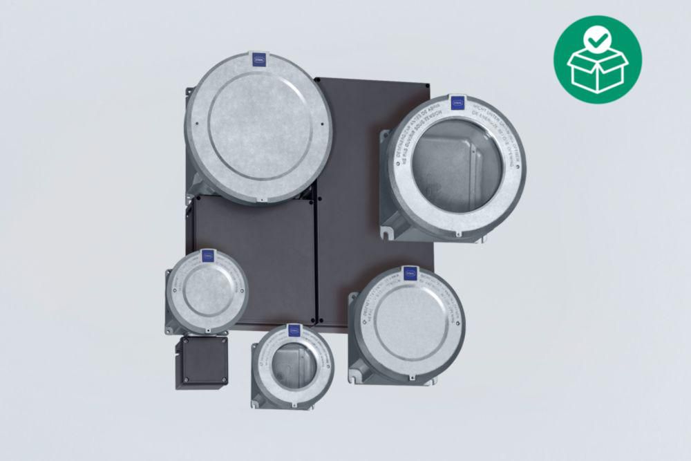Empty enclosure, Aluminium, copper-free, Seawater-resistant, Enclosure size 5, Cover: Closed, Width: 285 mm, Height: 230 mm, Length: 285 mm, 18.300 kg, Zone 1/2/21/22