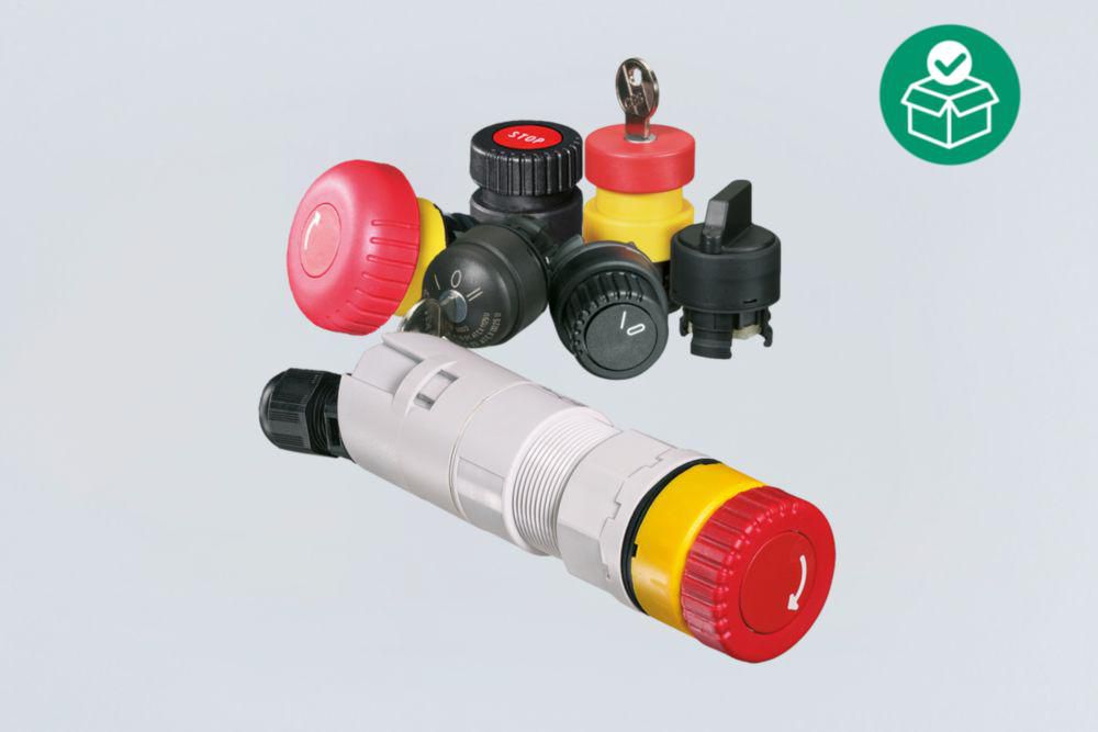 Pushbutton, for panel mounting, Ex e, Silver-nickel, Number of NCs: 1, Number of NOs: 1, Silicone-free: Yes, Zone 1, 2, 21, 22