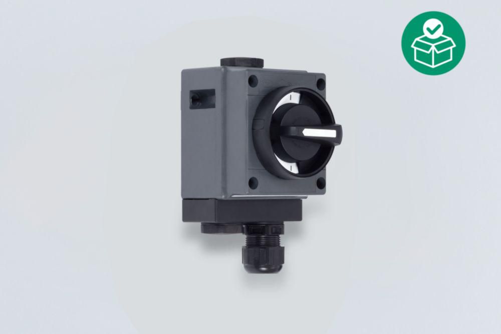 Installation switch Off switch, 690 V, Polyester resin,  Number of poles: 2, Stopping plugs: 2 x M25 x 1.5,  Cable glands and entries: 1 x M25 Ø 7 ... 17 mm, Sealing material:  Silicone, Zone 1/2/21/22
