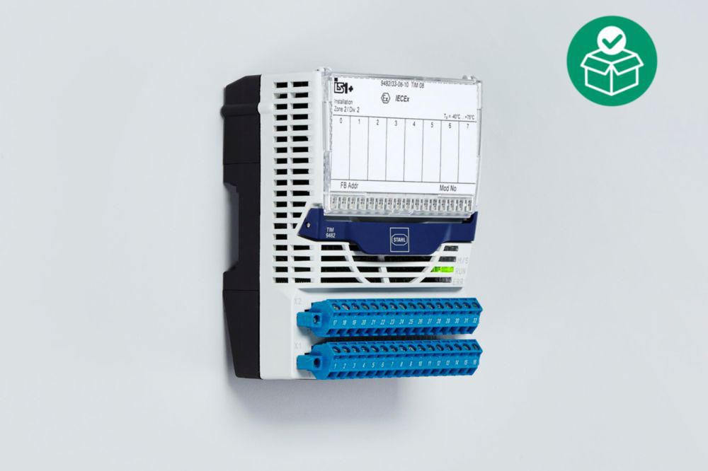 Temperature input module for Zone 2 Ex i, (depends on operating mode)/8 or 4 Ex i inputs, Current consumption: 42 mA,Resistance range: 0 - 10 kΩ, Hot swap, Zone 2