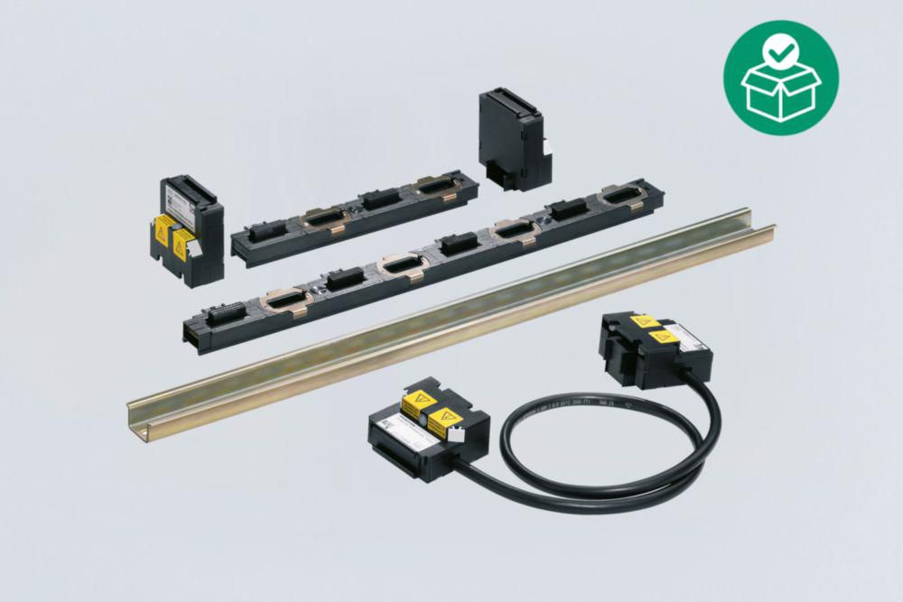 BusRail,Version: For 4 modules, , Max. BusRail length: 3 m incl. connecting line, Width: 398 mm,  Height: 15 mm, Length: 35 mm, Zone 1/2