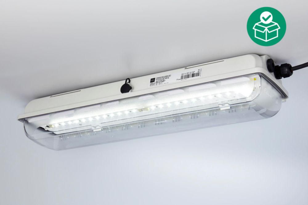 EXLUX linear luminaire with LED, standard, 5000 K – neutral white; 2910lm; 22 W; 100 ... 240 V, Drilled holes: 3 x M25; Size: 2, Zone 2/21/22
