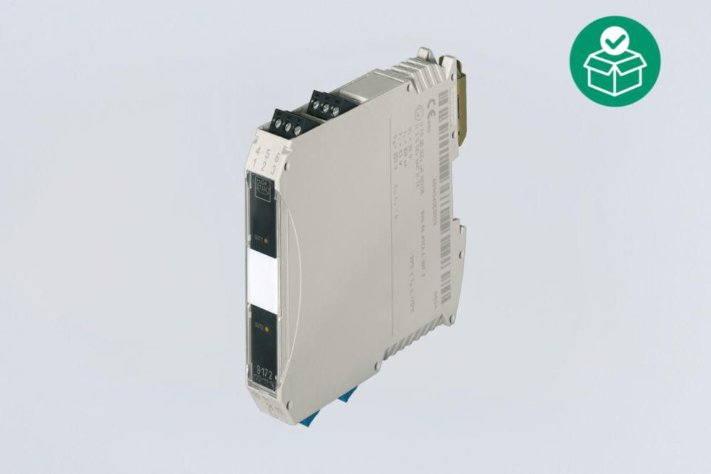 Ex i relay modules, Screw terminal, Number of channels: 2, Input signal: Non-Ex i signal, Switching signal input: 12- 31.2 V, Output: Change-over contact - Ex i, Zone 2