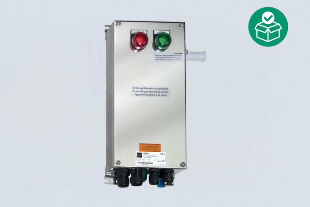 Grounding monitoring devices, made of stainless steel without object recognition, Limit contact: Change-over contact, Nominal voltage range AC: 96 - 253 V, Zone 1/2/21/22