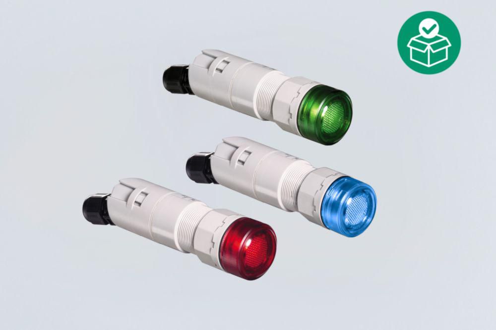 LED indicator lamp for panel mounting, Ex d e, With connection chamber, White LED, 12 - 254 V, 2.500 mA, Spring terminal connection, Zone 1/2/21/22