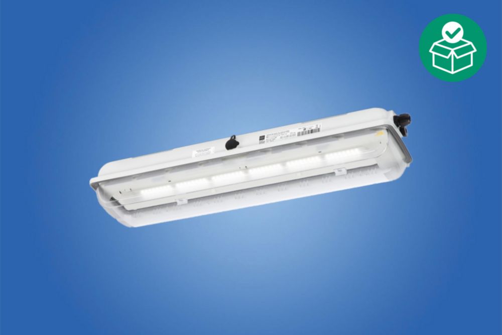 ToughLUX Linear luminaire With LED GRP industrial design, 4000 K – warm neutral white, 2800lm, Drilled holes: 3 x M25, Size: 2