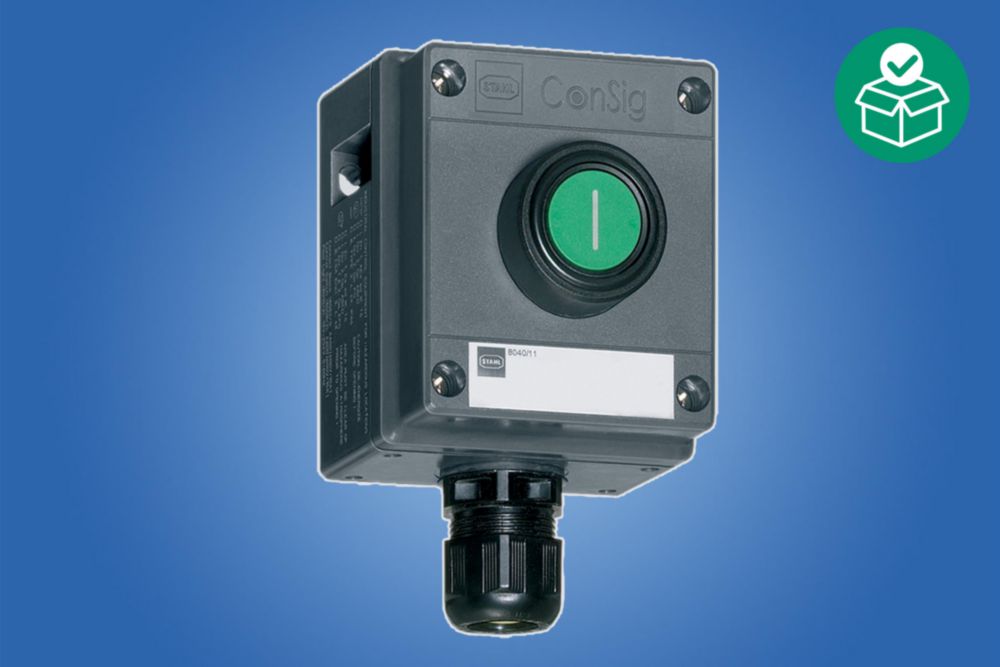 8040/1180X-01L50SA05, Pushbutton, Installation position middle: Pushbutton, Red 