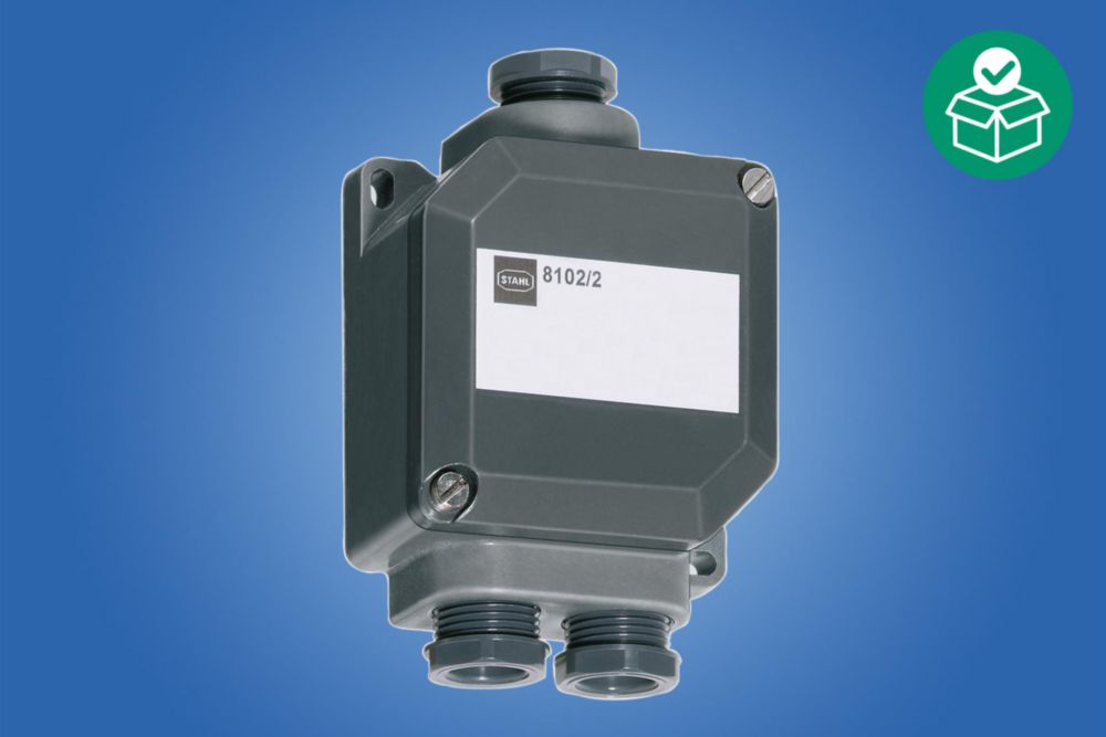 Ex e junction box, Polyester resin,  3 x M20 Semi-gland, 6.5 - 14mm,  5 x Mantle terminal 4 mm², Zone 1, 2, 21, 22