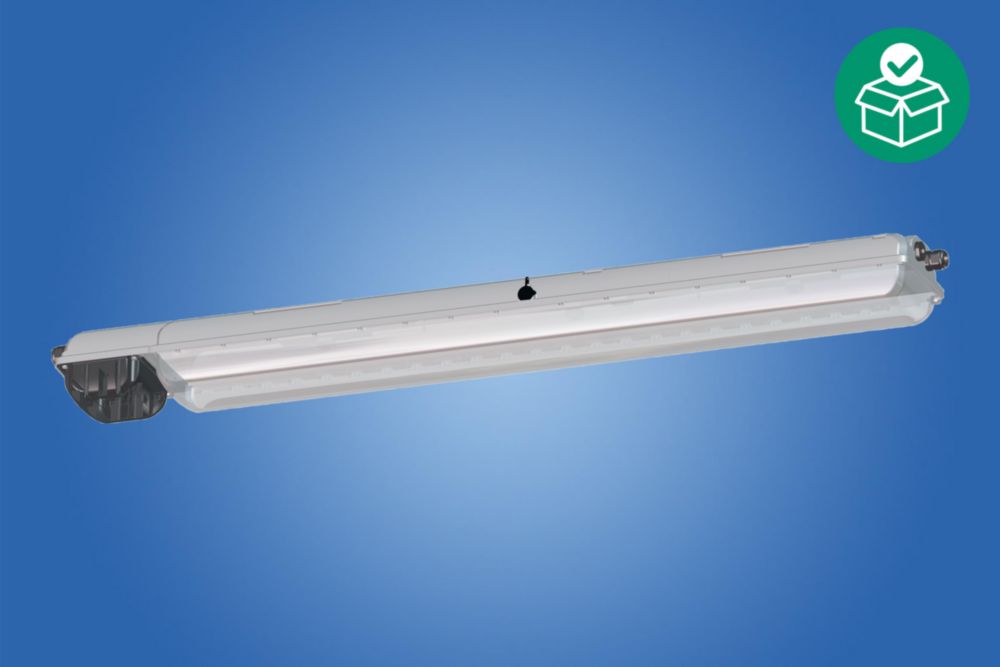 Emergency luminaire with LED EXLUX,  5000 K – neutral white; 5770lm; 37 W, 100 ... 240 V,  Drilled holes: 3 x M20, Size: 4, All-pole disconnection,  Zone 1/2/21/22