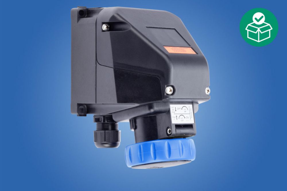 8572/13-306, Wandsteckdose 16 A kompakt, 200 ... 250 V AC blau, 2 P + PE, 6 h, M25 x 1,5, 7 - 17 mm, Polyamid, Zone 1, 2, 21, 22