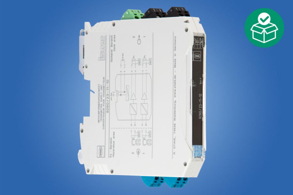 Transmitter supply unit, Screw terminal, slim design 12.5 mm wide, Number of channels: 2, Input: 4 to 20 mA with HART, Output: 4 to 20 mA with HART, SIL 2, Zone 2