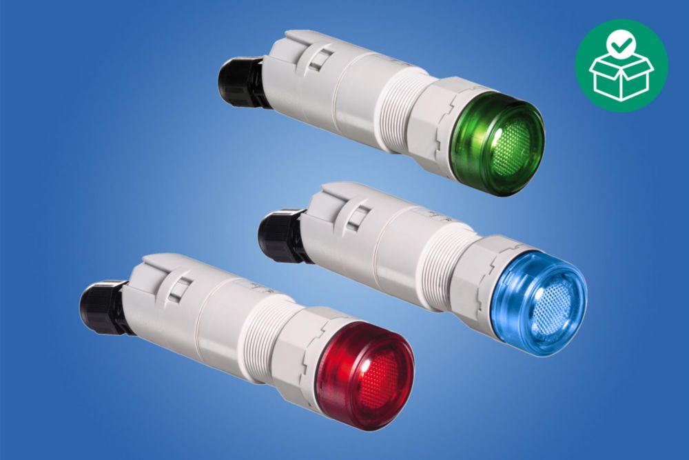 LED indicator lamp for panel mounting, Ex d e, With connection chamber, White LED, 12 - 254 V, 2.500 mA, Spring terminal connection, Zone 1/2/21/22