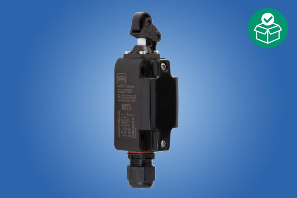 Position switch, Roller lever, 1 NC + 1 NO, Snap-action contact, Positive opening operation: Yes, Cable entry 8161 1xM20x1.5, Polyamide, Zone 1/2/21/22