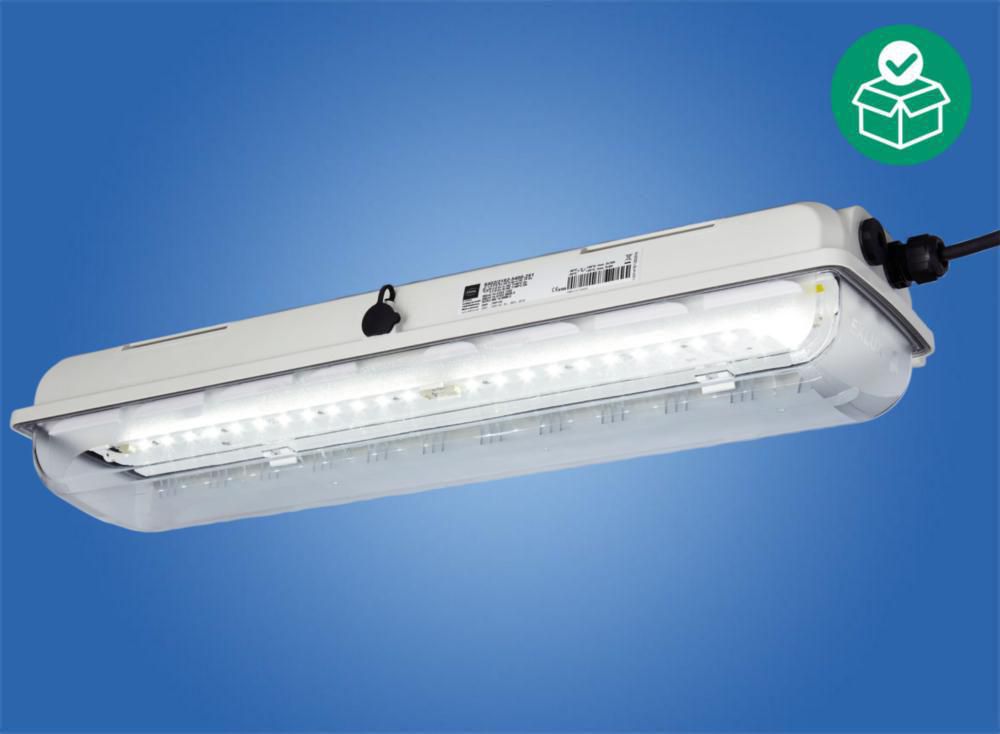 EXLUX Langfeldleuchte mit LED, Standard, 5000K - Neutralweiß; 2890lm; 18 W; 100 ... 240 V, Bohrungen: 3 x M25; Baugröße: 2, Zone 1/2/21/22