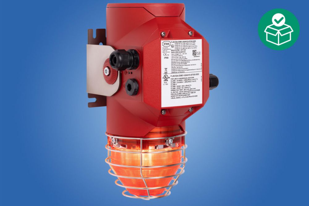 D0801 Visual signalling device with connection chamber, LED / 5 J, ALU ...