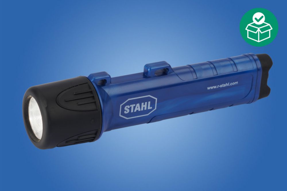 LED hand lamp,  CREE LED XT-E (5 W),  120lm; ~ 15 - 50 h, 150m,  Battery version: 4 x AA, Polycarbonate+admixtures,  Zone 0/1/2/21/22